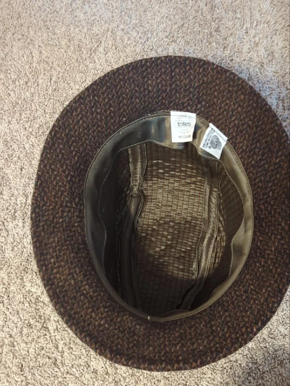 Totes Wool Medium Brown Tweed-Look Women’s Hat